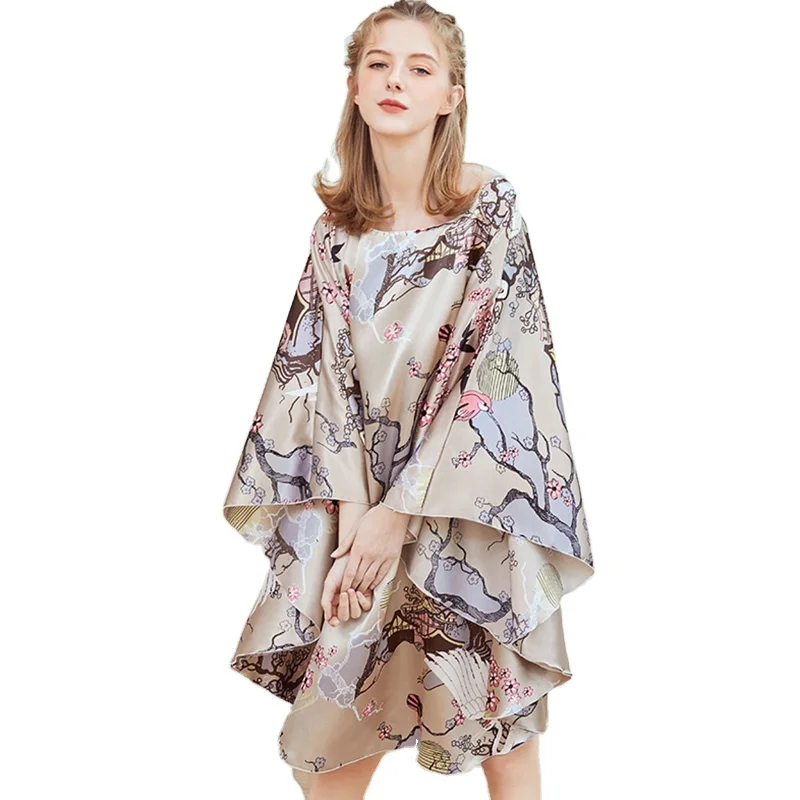 New women's sleepwear summer silk pajamas bat-sleeve nightdress plus size lounge wear pyjamas
New women's sleepwear summer silk pajamas bat-sleeve nightdress plus size lounge wear pyjamas