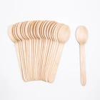 Ice Cream Spoons Standard Size Tea Dessert Disposable Wooden Ice Cream Spoons