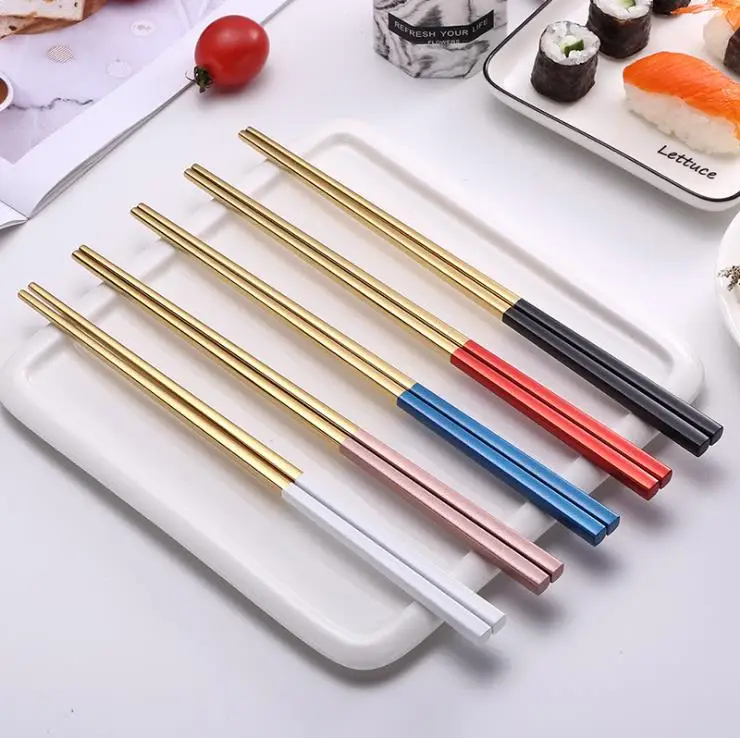 Korean Custom Logo Color Chopsticks Stainless Steel 304 (18/10) for Gift, Silver/black/gold/rose gold
Korean Custom Logo Color Chopsticks Stainless Steel 304 (18/10) for Gift, Silver/black/gold/rose gold