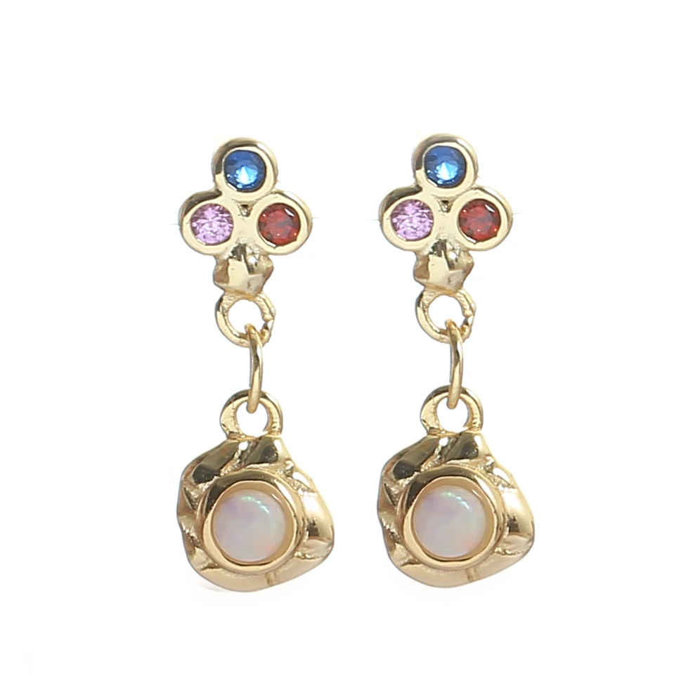 14K Gold Plated 925 Sterling Silver Delicate Opal Zircon Earrings For Women Jewelry, Gold/ oem
14K Gold Plated 925 Sterling Silver Delicate Opal Zircon Earrings For Women Jewelry, Gold/ oem