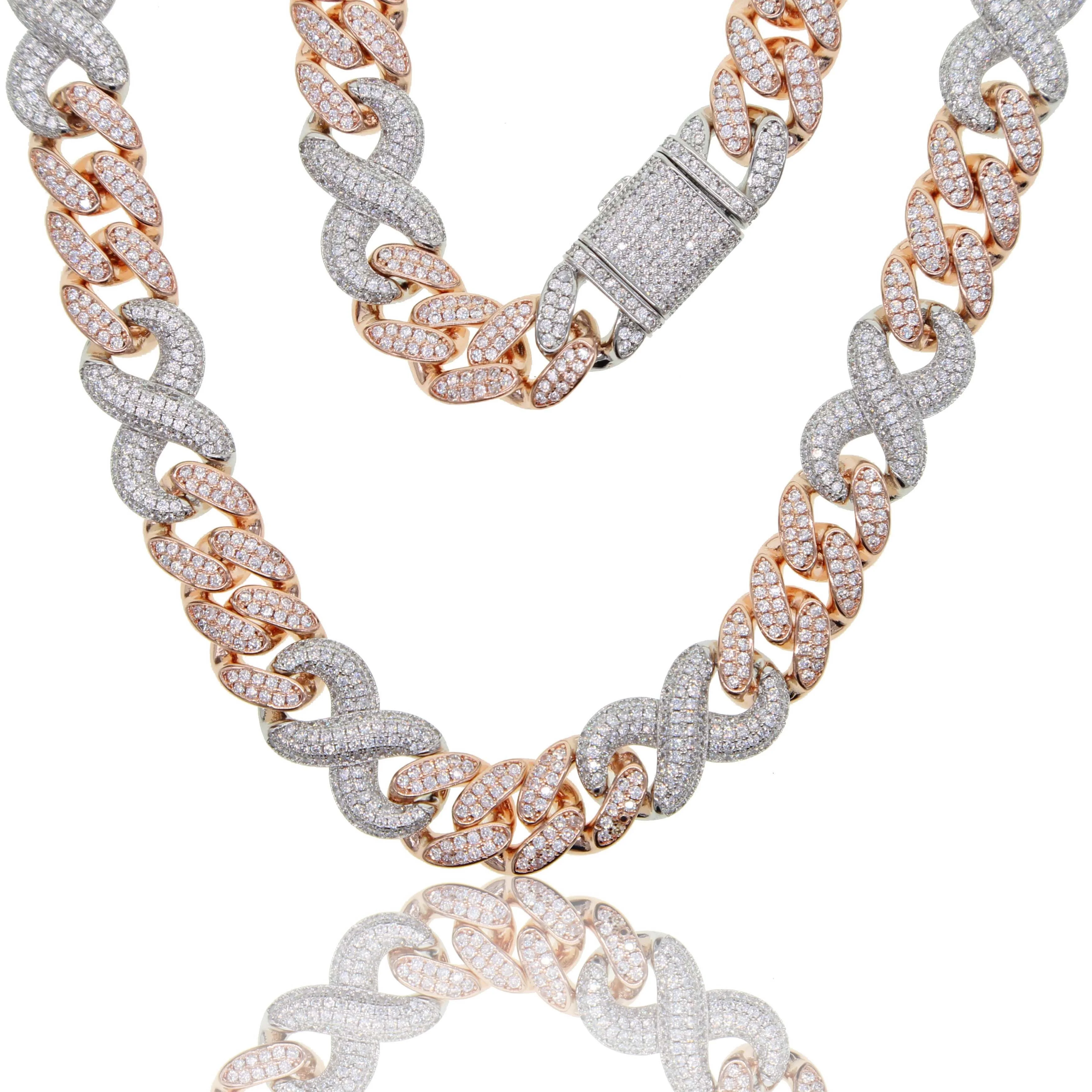 Iced out inifity charm cuban chain choker necklace with rose gold silver color two tone plated heavy women mens hip hop jewelry, Black
Iced out inifity charm cuban chain choker necklace with rose gold silver color two tone plated heavy women mens hip hop jewelry, Black