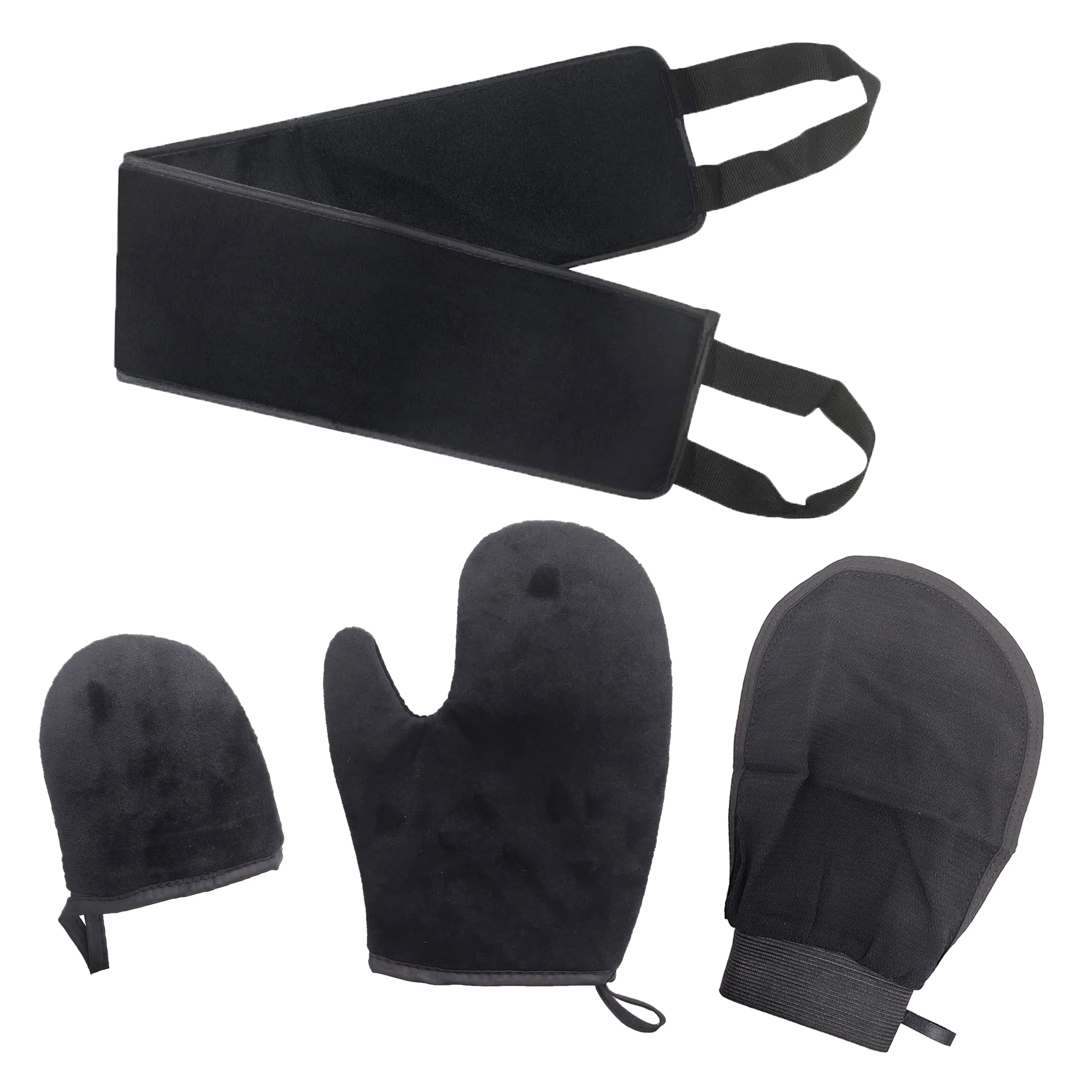 Hot Selling High Quality Soft Velvet 4 in 1 Self Tanning Mitt Set for Double Sided Black Tan Mitt Applicator
Hot Selling High Quality Soft Velvet 4 in 1 Self Tanning Mitt Set for Double Sided Black Tan Mitt Applicator