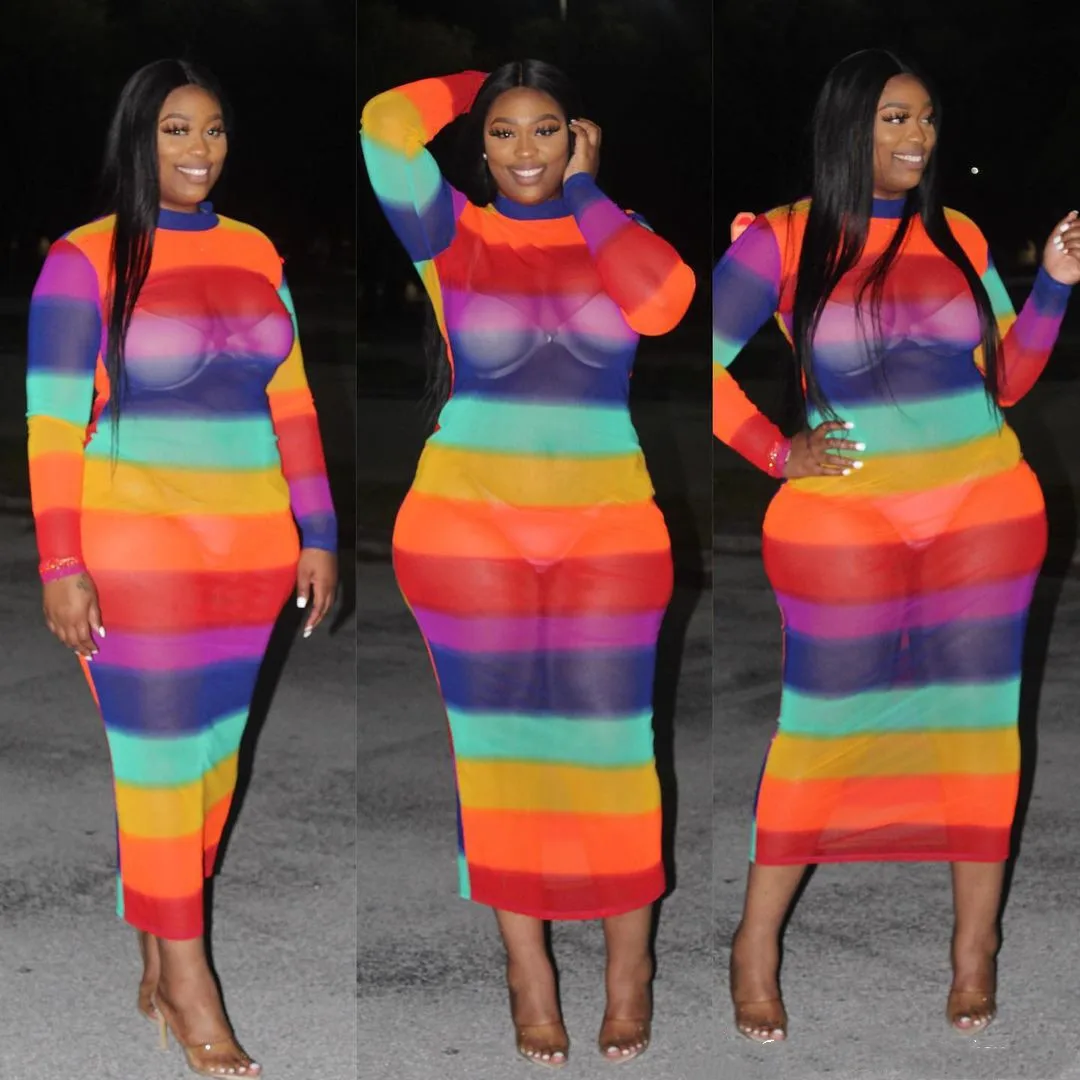 New Trending Striped Long Sleeve Rainbow Dress Women Gauze Woman Summer Maxi Dresses -PT, Orange
New Trending Striped Long Sleeve Rainbow Dress Women Gauze Woman Summer Maxi Dresses -PT, Orange