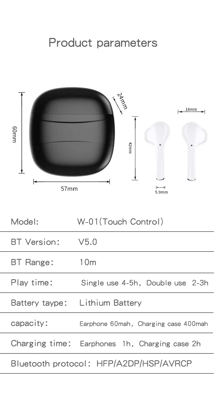 i12 tws boat earhook true wireless earbuds headphone v5.0 earphone mini headset i12 touch black - ANKUX.COM