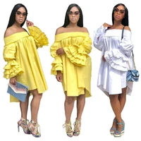 YC00005 Fashion New Style High Quality Cotton Material Ruffle Sleeve Off Shoulder Casual Dresses For Women
YC00005 Fashion New Style High Quality Cotton Material Ruffle Sleeve Off Shoulder Casual Dresses For Women