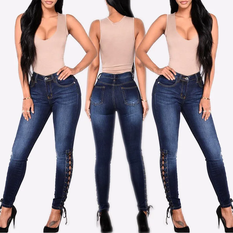 Woolsale Women Pencil Pants hight waist Skinny Jeans Solid Color Trousers, Dark blue
Woolsale Women Pencil Pants hight waist Skinny Jeans Solid Color Trousers, Dark blue