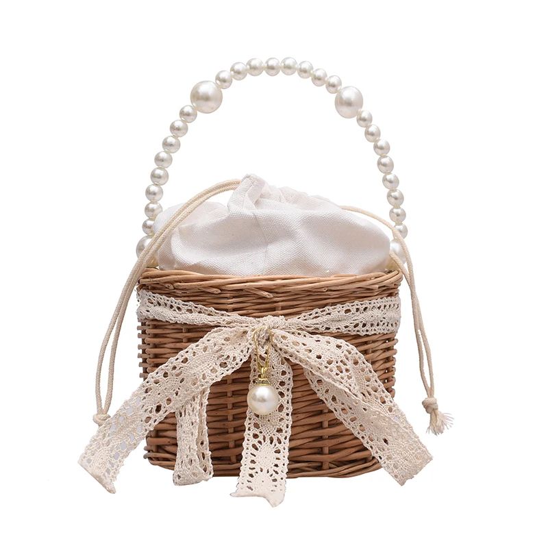 New Pearl Handle Woven Hollow Bucket Bags Summer Chain Crossbody Bag Straw Purses and Handbags For Women Beach Rattan Hand Bags, As show
New Pearl Handle Woven Hollow Bucket Bags Summer Chain Crossbody Bag Straw Purses and Handbags For Women Beach Rattan Hand Bags, As show