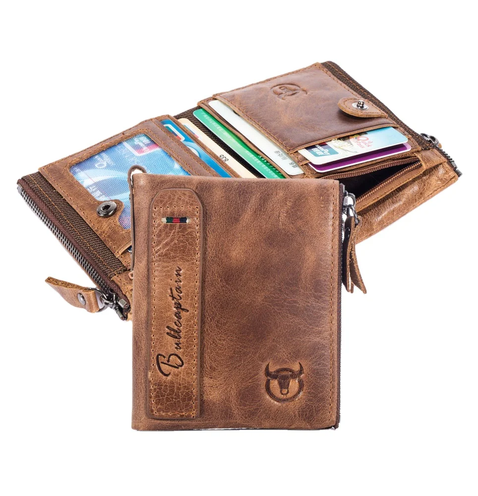 BULL CAPTAIN Wholesale Billfold Zipper Card Purse Designer Luxury Businessman Short Smart Slim RFID Genuine Leather Men Wallets, 3 colors
BULL CAPTAIN Wholesale Billfold Zipper Card Purse Designer Luxury Businessman Short Smart Slim RFID Genuine Leather Men Wallets, 3 colors