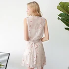 wholesale price oem brand fashion summer printed chiffon pleated women flower dress suit