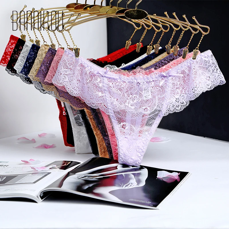 Thongs For Woman Sexy Lace Female T-back Underwear Cheap With Cure Bow M-XL 14 Colors
Thongs For Woman Sexy Lace Female T-back Underwear Cheap With Cure Bow M-XL 14 Colors