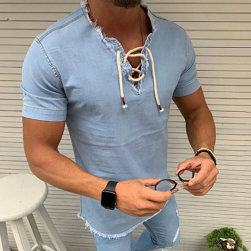 2021 New Men's V-neck T-shirt Fitness T-shirt High Street Summer Short-sleeved Zipper Casual Cotton Top Coldker, As shown
2021 New Men's V-neck T-shirt Fitness T-shirt High Street Summer Short-sleeved Zipper Casual Cotton Top Coldker, As shown