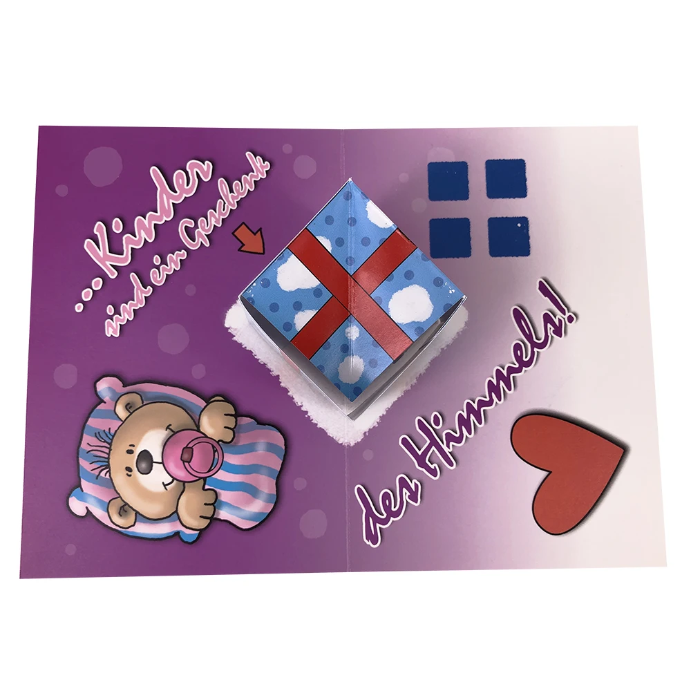 customized paper craft box 3d popup greeting card