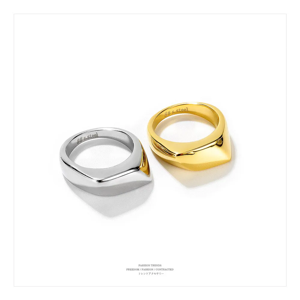 Men Vintage 18K Gold Plated Stainless Steel Finger Ring Geometric 316L Stainless Steel Index Finger Ring
Men Vintage 18K Gold Plated Stainless Steel Finger Ring Geometric 316L Stainless Steel Index Finger Ring