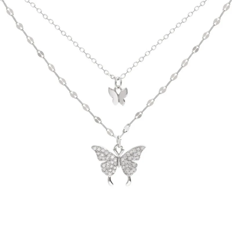 wholesale women Stainless steel rhinestone crystal butterfly necklace double layered ladies jewelry butterfly pendant necklace
wholesale women Stainless steel rhinestone crystal butterfly necklace double layered ladies jewelry butterfly pendant necklace