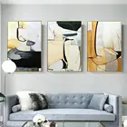 3 pieces abstract oil painting geometry hand painting acrylic painting wall art home decoration