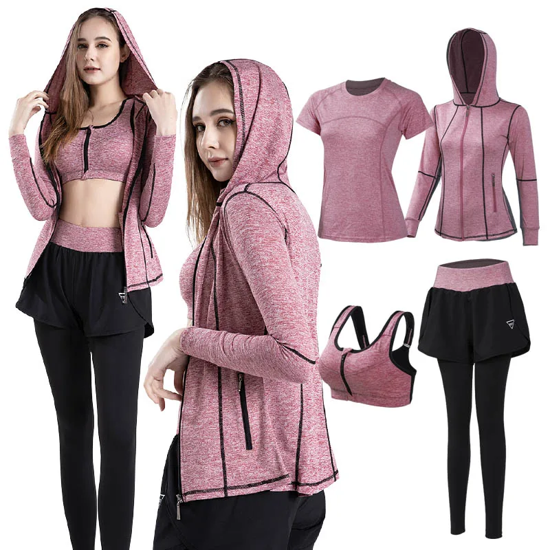 Hooded jogging fitness workout suit 4pcs yoga clothing work out apparel woman plus size active sets women gym wear, 10 colors
Hooded jogging fitness workout suit 4pcs yoga clothing work out apparel woman plus size active sets women gym wear, 10 colors