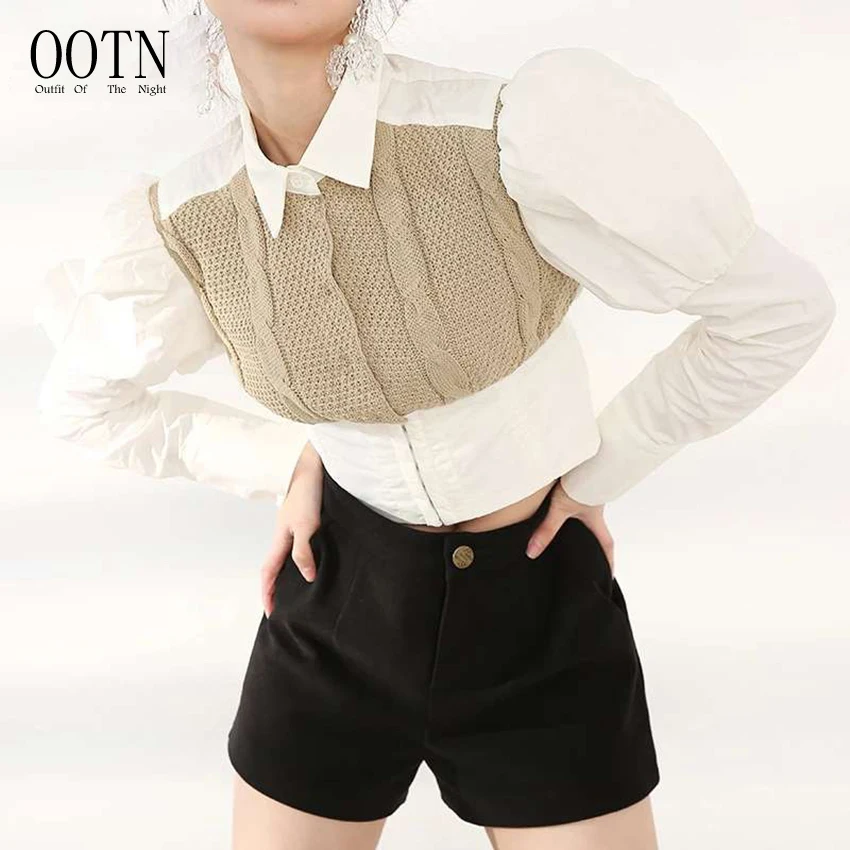 OOTN Fashion Spring Autumn 2021 New Lapel Long Sleeve Loose Fit Shirt Women Khaki Knitting Stitch Short Blouse
OOTN Fashion Spring Autumn 2021 New Lapel Long Sleeve Loose Fit Shirt Women Khaki Knitting Stitch Short Blouse
