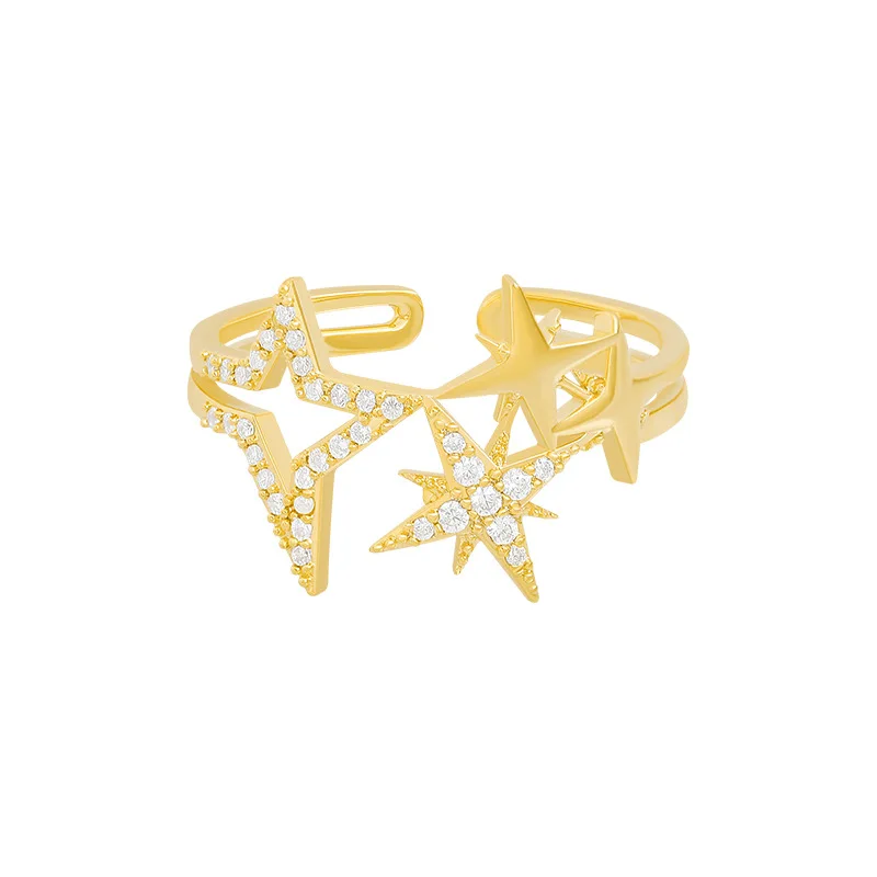 Korean Hot Fashion Jewelry Cubic Zircon Star Moon Ring 18K Gold Plated Crystal Star Finger Ring For Girls
Korean Hot Fashion Jewelry Cubic Zircon Star Moon Ring 18K Gold Plated Crystal Star Finger Ring For Girls