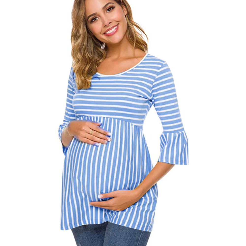 Womens Maternity Shirt Short Sleeve Striped Summer T-Shirt Tops Casual Pregnancy Clothes Dress
Womens Maternity Shirt Short Sleeve Striped Summer T-Shirt Tops Casual Pregnancy Clothes Dress