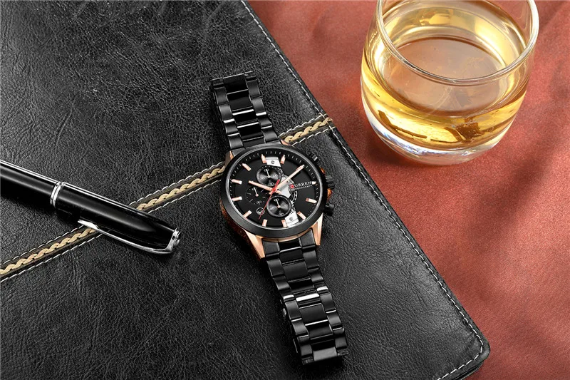 CURREN 8325 Watches Men Luxury Brand Waterproof Stainless Steel Quartz Business Date Chronograph Watch Relogio Masculino Clock