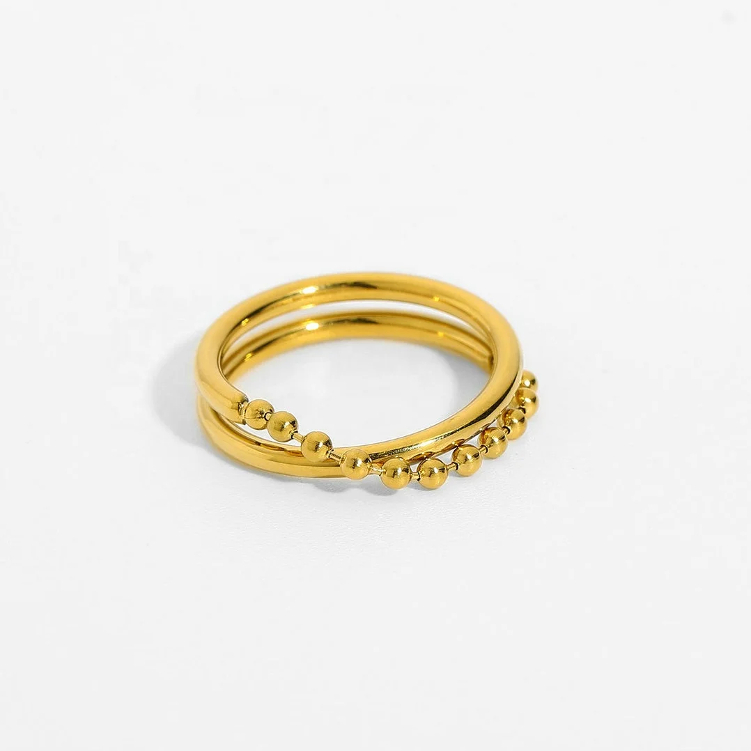 INS Trendy Multi Layers Titanium Steel Bead Rings 18K Gold Plated Stainless Steel Wedding Chain Rings Jewelry Women
INS Trendy Multi Layers Titanium Steel Bead Rings 18K Gold Plated Stainless Steel Wedding Chain Rings Jewelry Women