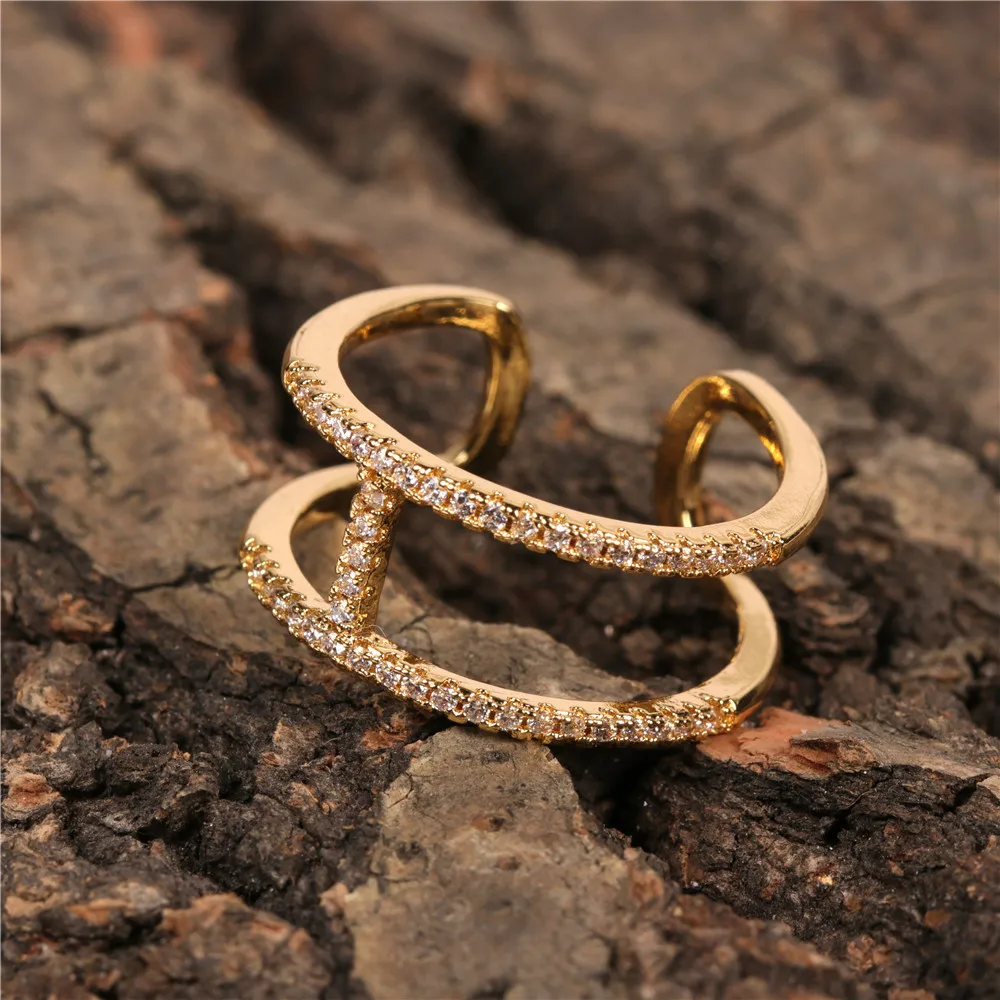 Ins Style Minimalist Double Layers Gold Silver Plated Zircon Open Rings Adjustable Double Layer Zircon Rings
Ins Style Minimalist Double Layers Gold Silver Plated Zircon Open Rings Adjustable Double Layer Zircon Rings