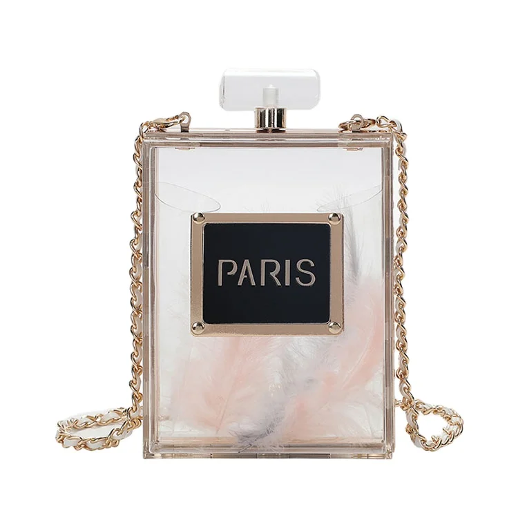 Hot selling fashion perfume handbag women evening bags crossbody bag evening clutch purse, Clear/black
Hot selling fashion perfume handbag women evening bags crossbody bag evening clutch purse, Clear/black