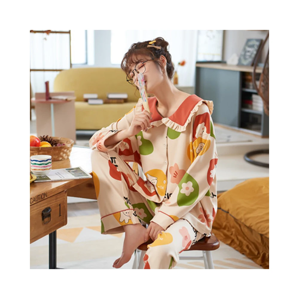 Hot sale fashion wholesale pyjamas girls leisure 100% organic cotton pajamas women's sleepwear
Hot sale fashion wholesale pyjamas girls leisure 100% organic cotton pajamas women's sleepwear