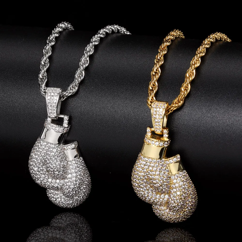 Hip Hop Men's Diamond Boxing Pendant Gold Plated Brass Zirconia Pendant, Gold/silver color
Hip Hop Men's Diamond Boxing Pendant Gold Plated Brass Zirconia Pendant, Gold/silver color