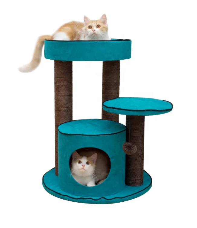 

Sohpety Wholesale Modern Indoor Wood Funny High Quality Wooden Large Scratcher Cando For Houses Tower Cats Tree, Picture or customized
