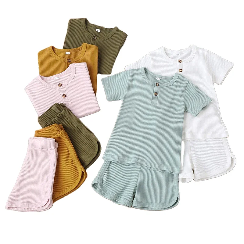 kids short ribbed cotton pajamas sets girls boys short sleeves pajamas kids home loungewear clothes
kids short ribbed cotton pajamas sets girls boys short sleeves pajamas kids home loungewear clothes