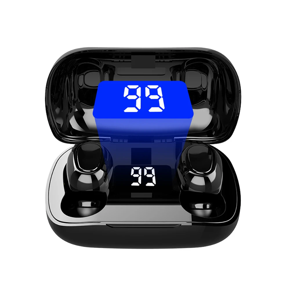 In-ear headphones, L21 wireless earbuds BT 5.0 built-in wireless BT earbuds LED digital display charging, Black,white
In-ear headphones, L21 wireless earbuds BT 5.0 built-in wireless BT earbuds LED digital display charging, Black,white