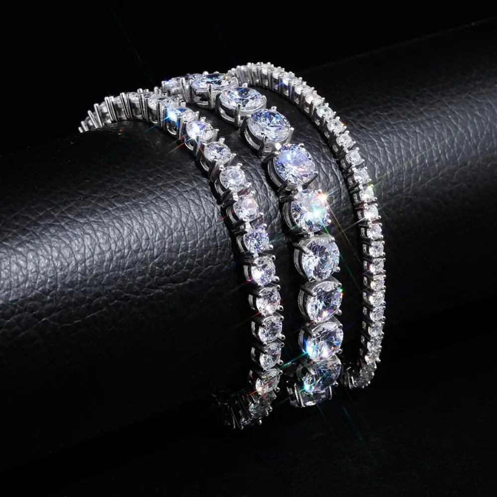 925 Pure Silver Hip Hop Jewelry Quality Prong Set Big Size Solitaire gold silver Tennis Chain Bracelet
925 Pure Silver Hip Hop Jewelry Quality Prong Set Big Size Solitaire gold silver Tennis Chain Bracelet