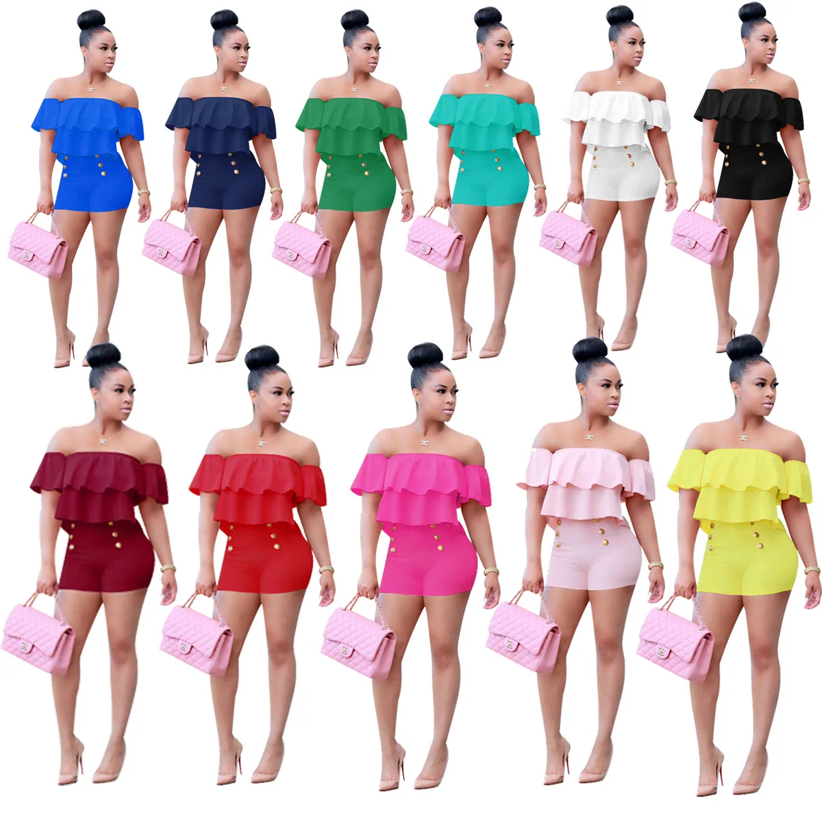 formal cute suite strapless ruffles designer shorts two piece suits plain color ladies elegant clothing set wholesale
formal cute suite strapless ruffles designer shorts two piece suits plain color ladies elegant clothing set wholesale