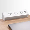Tabletop table mounted electrical socket with 3 US power outlet and dual USB port
