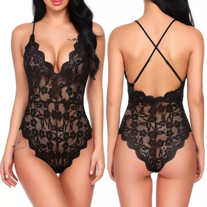 Wholesale Lace See-Through Sexy Lingerie Ladies Plus Size One-Piece Halter Underwear, 5colors
Wholesale Lace See-Through Sexy Lingerie Ladies Plus Size One-Piece Halter Underwear, 5colors
