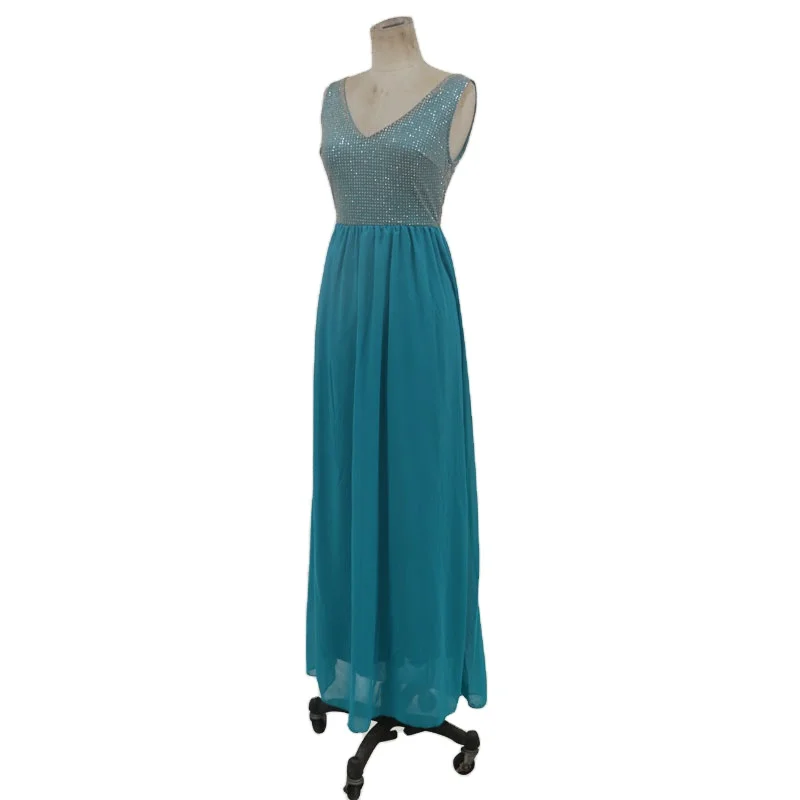 Blue V Neck Sequins Patchwork Dress Chiffon Women Sleeveless Long Dresses Wedding Bridesmaid Gowns
Blue V Neck Sequins Patchwork Dress Chiffon Women Sleeveless Long Dresses Wedding Bridesmaid Gowns