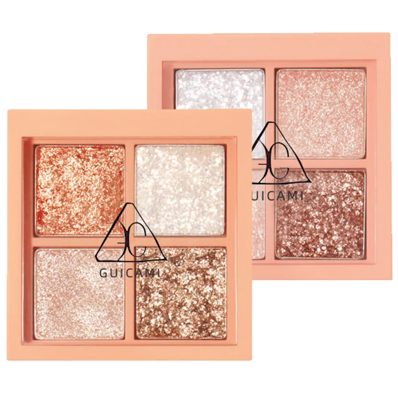 GUICAMI 4 colors glitter matte eye shadow palette hot selling Mini Muliti pumpkin earth tone eyeshadow flash powder shiny
GUICAMI 4 colors glitter matte eye shadow palette hot selling Mini Muliti pumpkin earth tone eyeshadow flash powder shiny