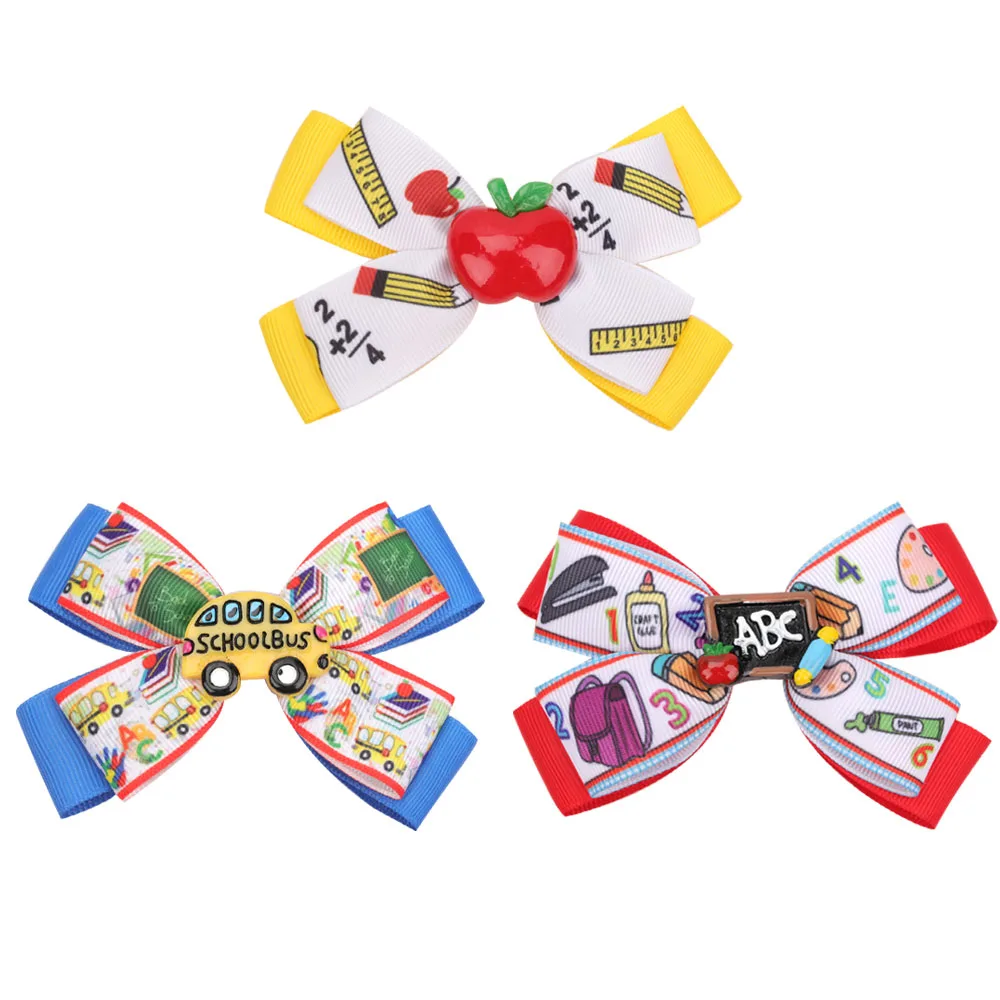 Ribbon ABC Apple Bow with Ruler Students Girls Hair Accessories Clips Red Polka Dot 1st Day of School Back to School Hair Bows
Ribbon ABC Apple Bow with Ruler Students Girls Hair Accessories Clips Red Polka Dot 1st Day of School Back to School Hair Bows