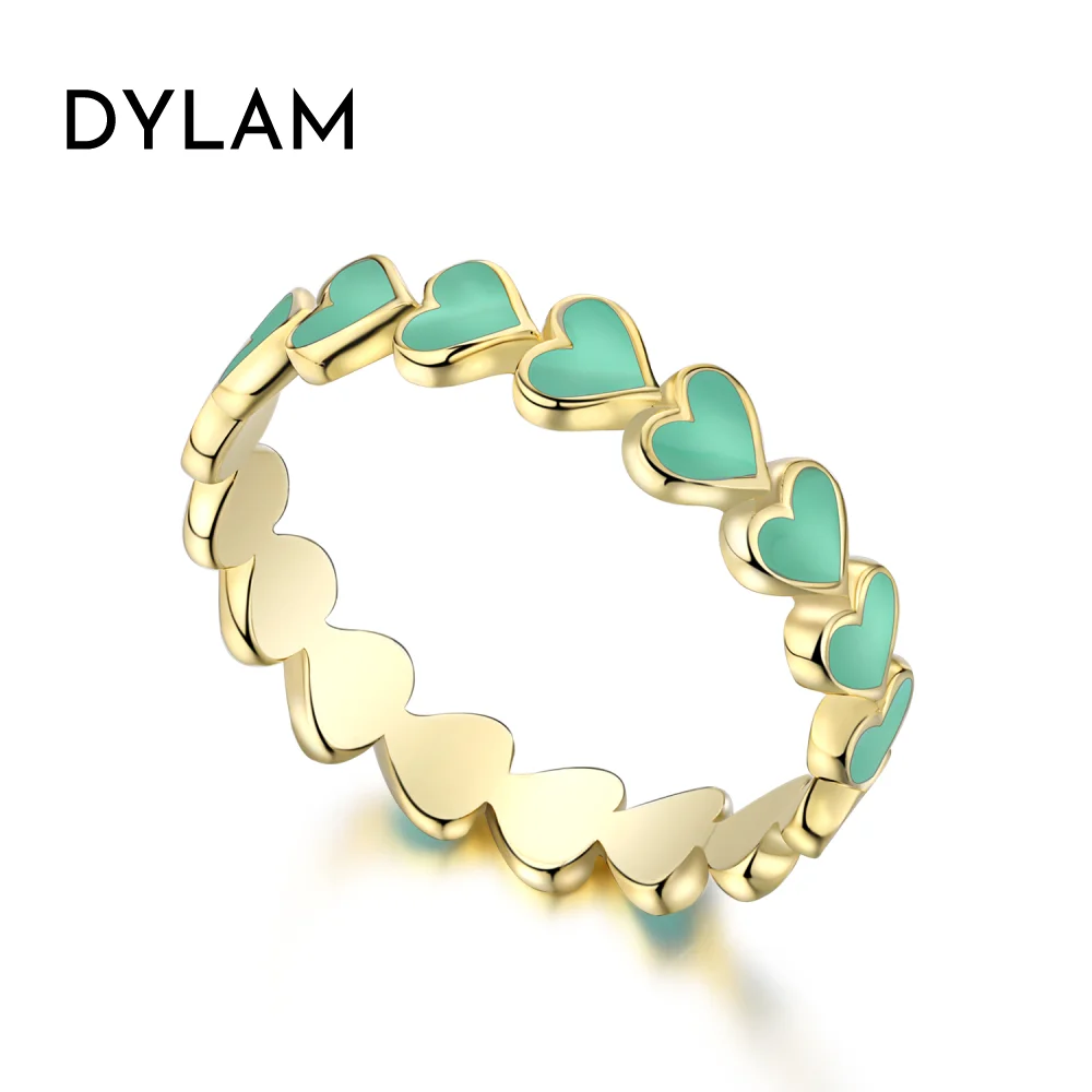 Dylam Top Quality Multi Color 925 Sterling Silver Jewelry 18k Gold Plated New Design Love Heart Enamel Rings For Women
Dylam Top Quality Multi Color 925 Sterling Silver Jewelry 18k Gold Plated New Design Love Heart Enamel Rings For Women