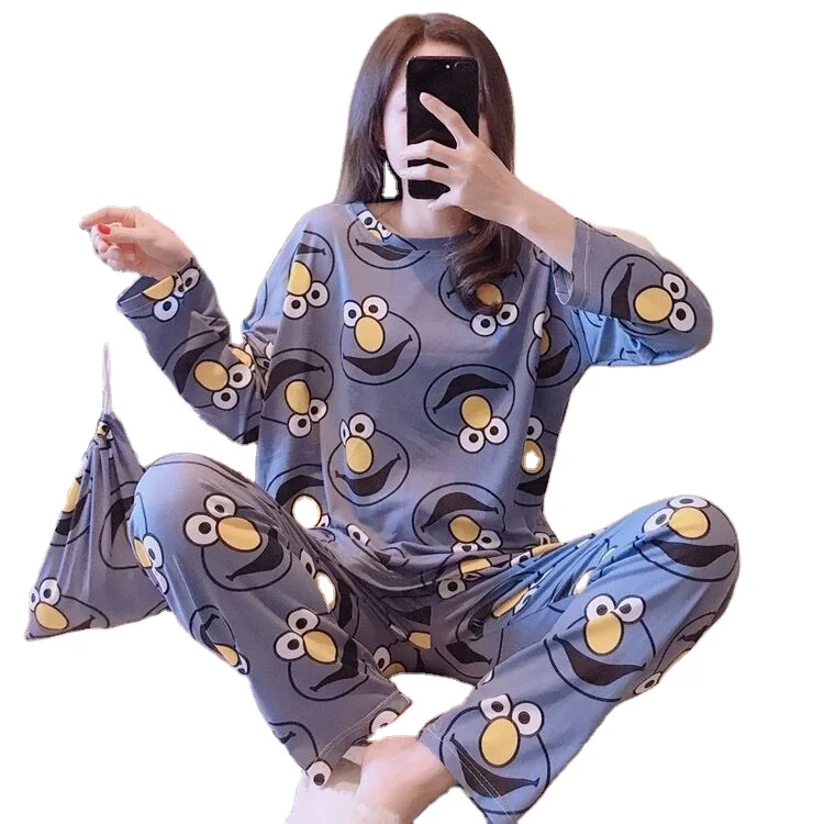 Korean version student lovely thin big size loose and sweet leisure two suit pajamas female long sleeves trousers home clothes
Korean version student lovely thin big size loose and sweet leisure two suit pajamas female long sleeves trousers home clothes