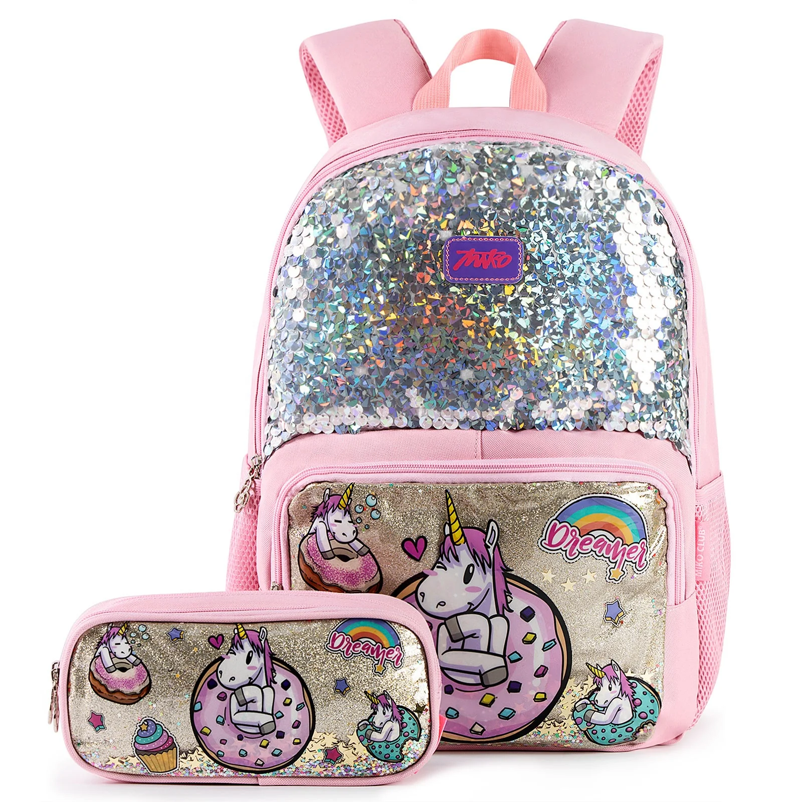 Custom Fashion Cartoon Sequin Pink Backpack Pencil Case and Back Pack Bags For Girls
Custom Fashion Cartoon Sequin Pink Backpack Pencil Case and Back Pack Bags For Girls