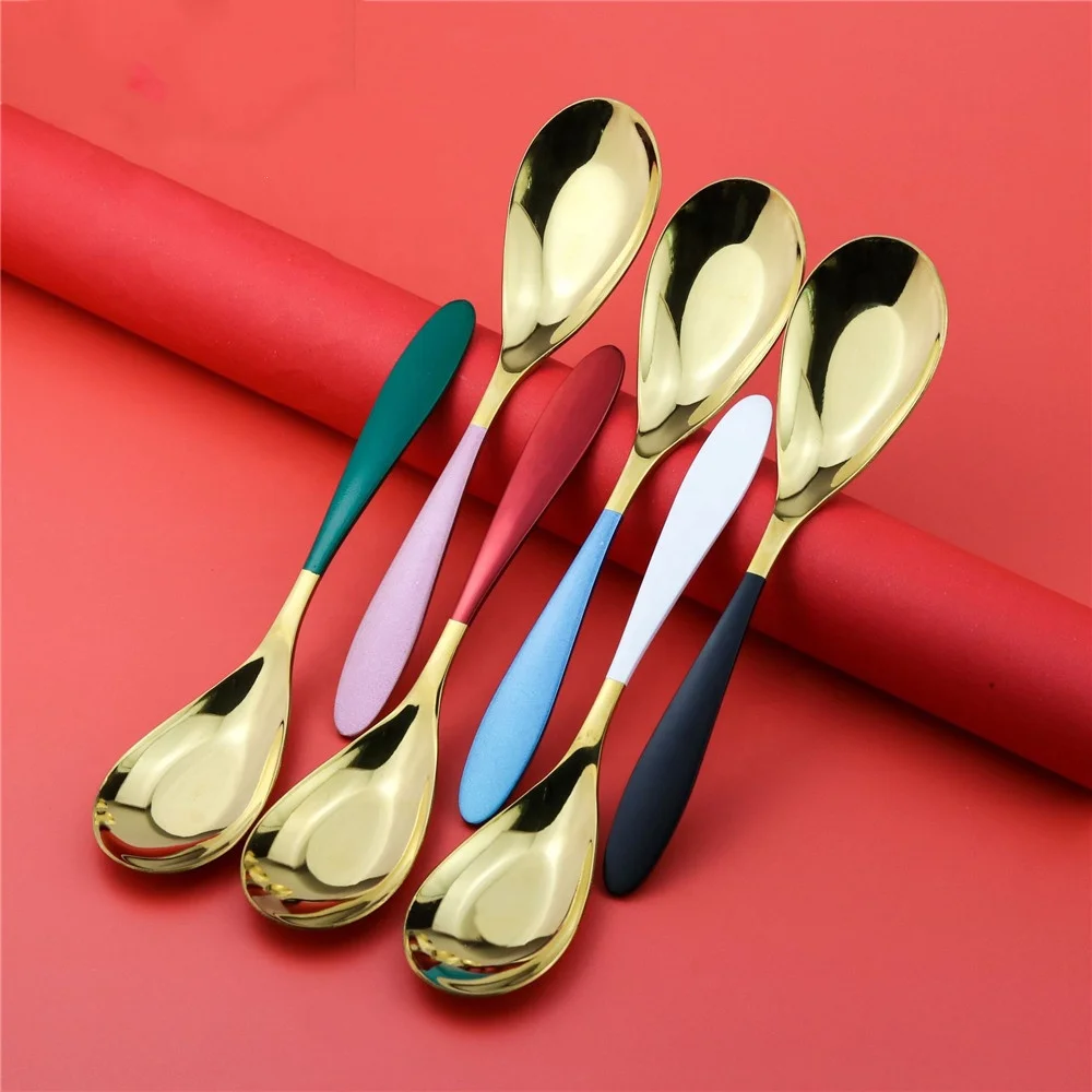 Stainless Steel Soup Spoon Creative Kid Child Spoons Kitchen Hot Drinking Flatware High Quality Flat Retro Spoon 
Stainless Steel Soup Spoon Creative Kid Child Spoons Kitchen Hot Drinking Flatware High Quality Flat Retro Spoon