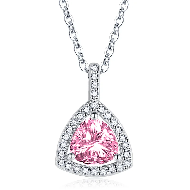 Hainon women necklace jewelry Pink white yellow blue Triangle geometry zircon Stainless steel necklace wholesale
Hainon women necklace jewelry Pink white yellow blue Triangle geometry zircon Stainless steel necklace wholesale