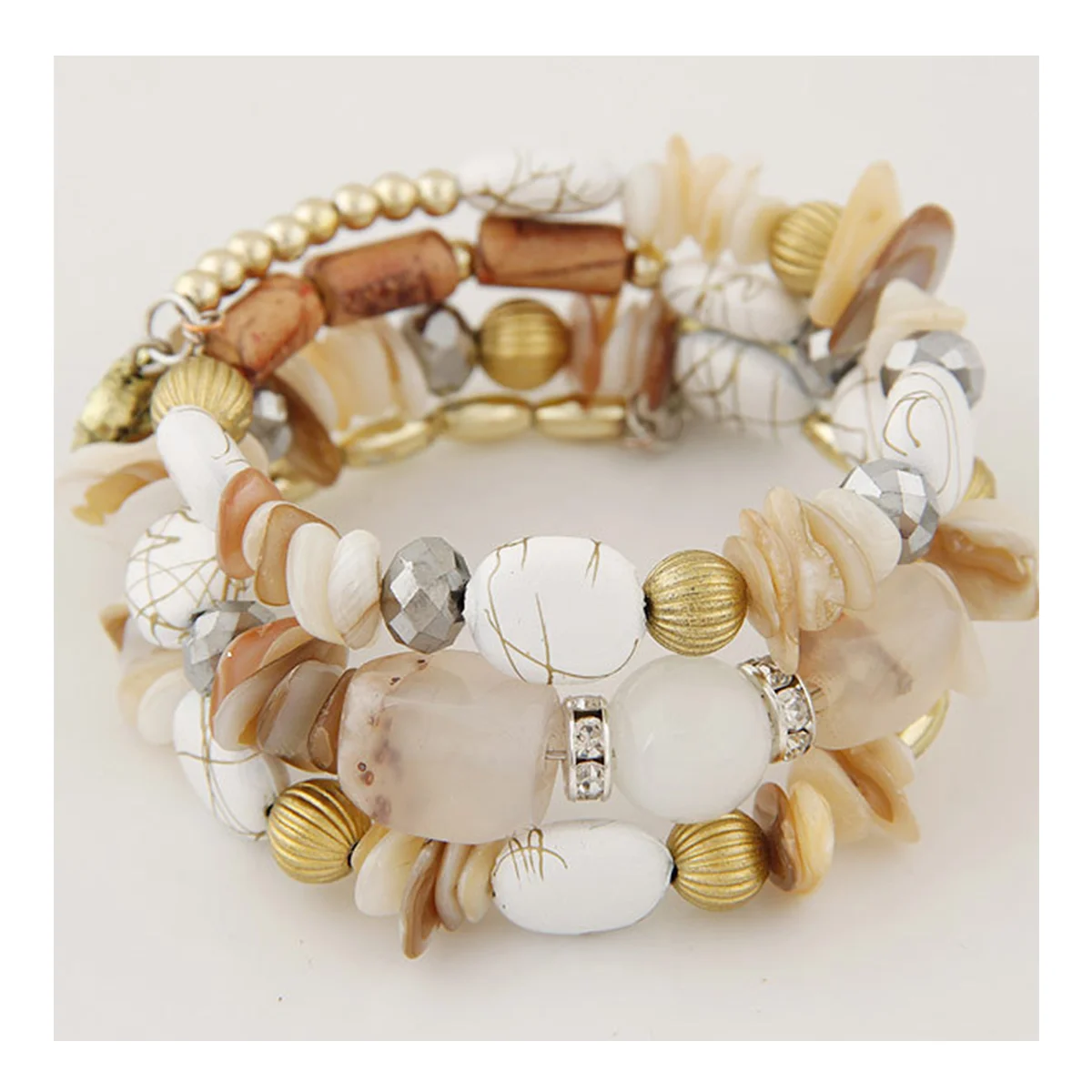 Factory Direct Supply Retro Crushed Natural Stone Bracelet Multi-Layer Winding Shell Beaded Bracelets
Factory Direct Supply Retro Crushed Natural Stone Bracelet Multi-Layer Winding Shell Beaded Bracelets