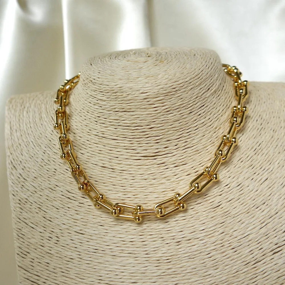 Jewelry Making Supplies U Link Ball Chunky Statement Chain U Design Link Necklace Chunky Choker Necklace, Silver, gold and rose gold
Jewelry Making Supplies U Link Ball Chunky Statement Chain U Design Link Necklace Chunky Choker Necklace, Silver, gold and rose gold