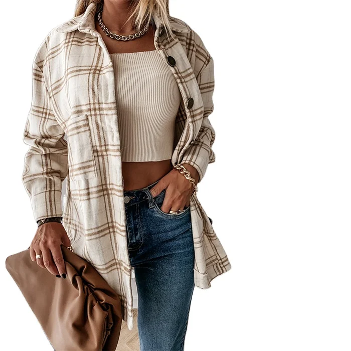 2021 new women's plaid jacket frosted fabric loose casual jacket retro plaid long-sleeved shirt jacket women
2021 new women's plaid jacket frosted fabric loose casual jacket retro plaid long-sleeved shirt jacket women