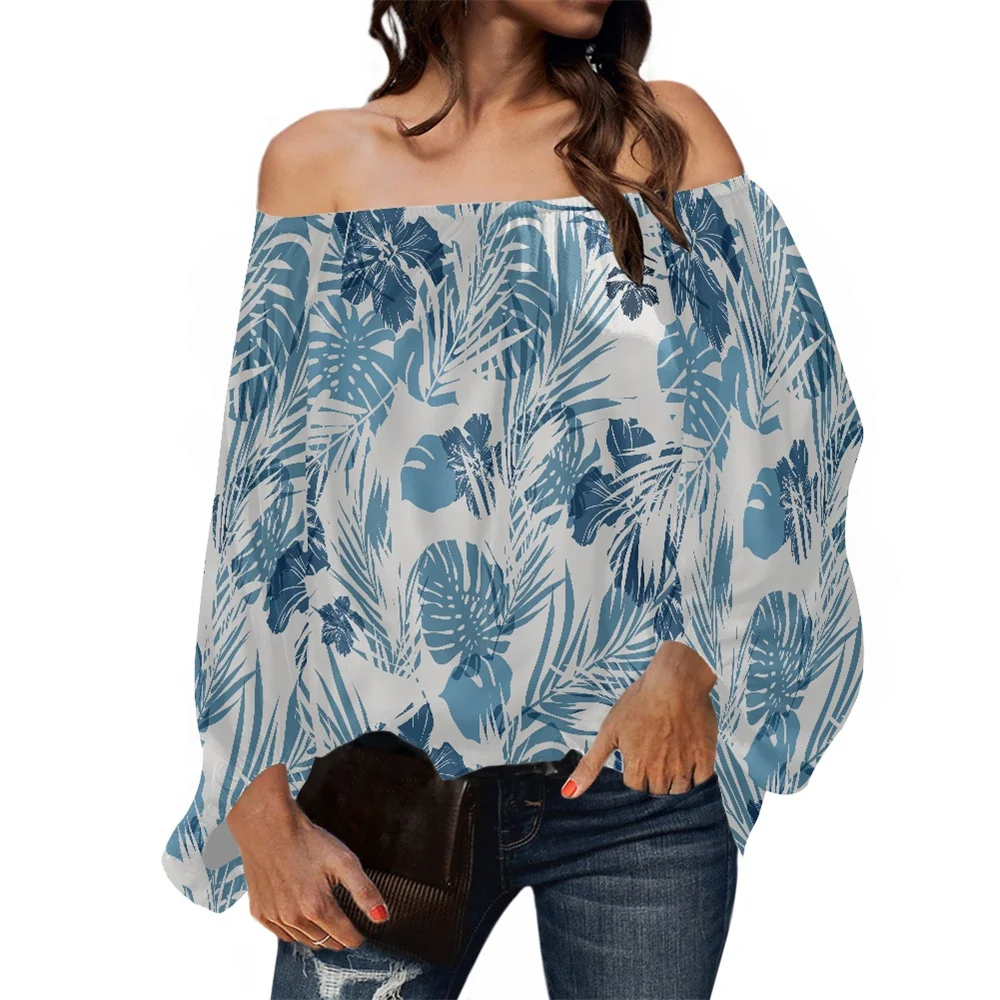 Off Shoulder Tops Women Blue Hawaiian Monster Leaves Design Custom Plus Size Top And Blouses Ladies Blouses And Top Women Summer, Customized color
Off Shoulder Tops Women Blue Hawaiian Monster Leaves Design Custom Plus Size Top And Blouses Ladies Blouses And Top Women Summer, Customized color