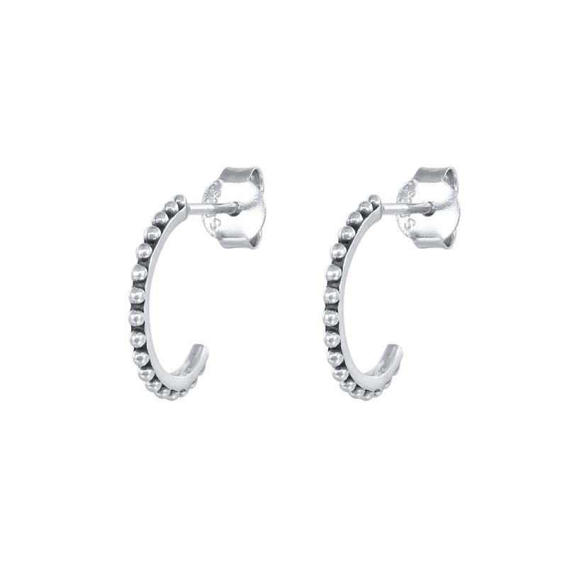 Hot trendy 2021 s925 sterling silver retro personality round bead c-shaped ear hoop earrings
Hot trendy 2021 s925 sterling silver retro personality round bead c-shaped ear hoop earrings