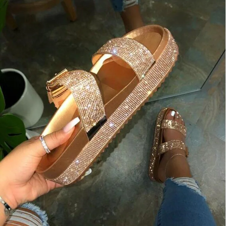 H5 Hot Selling New Diamond Two Strap Platform Slides Sanndals Summer Slipers, Gold and silver
H5 Hot Selling New Diamond Two Strap Platform Slides Sanndals Summer Slipers, Gold and silver